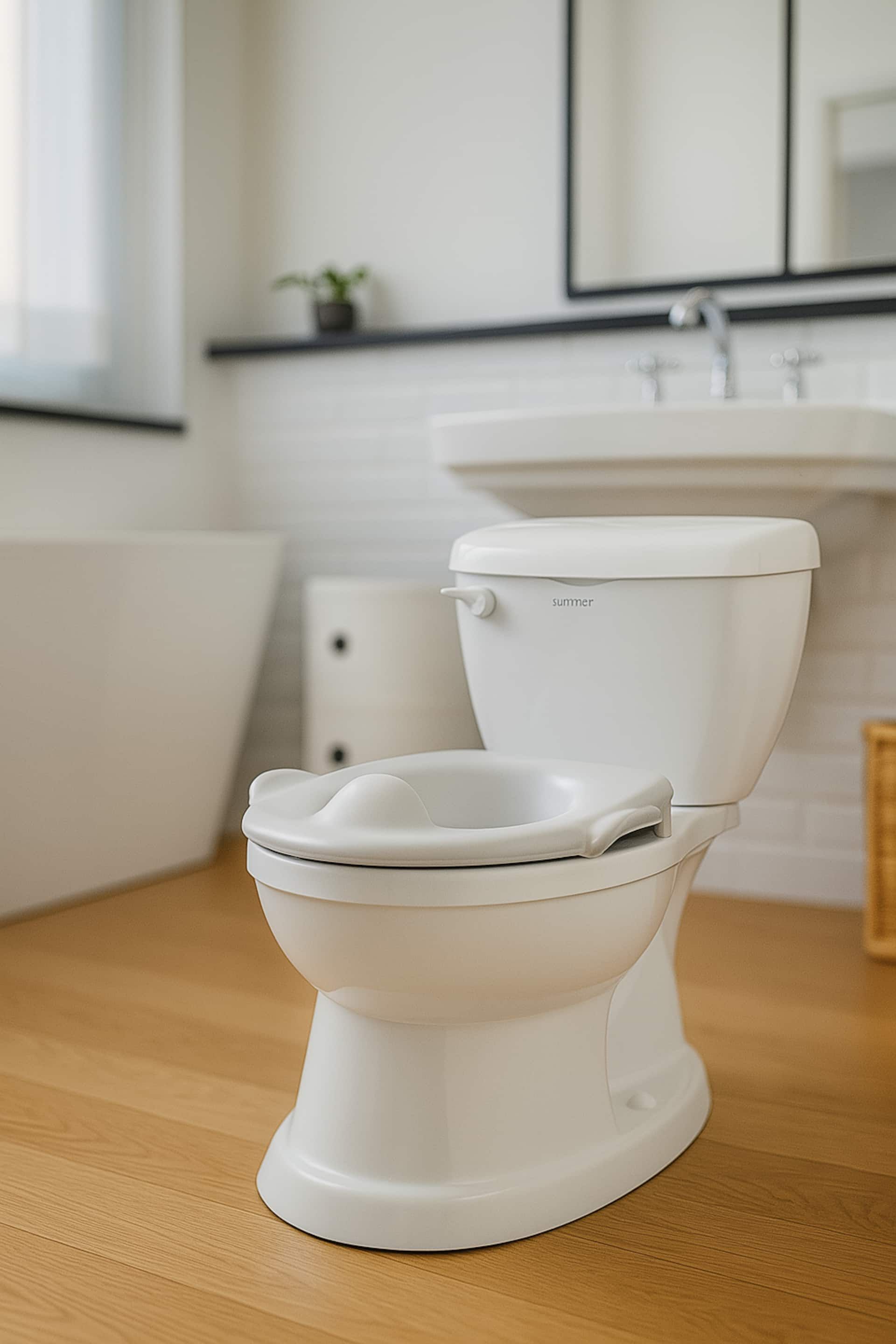 Un vasino che imita in tutto e per tutto il wc di mamma e papà, con ciotola rimuovibile e lavabile per il comfort del vostro bambino. Su richiesta.